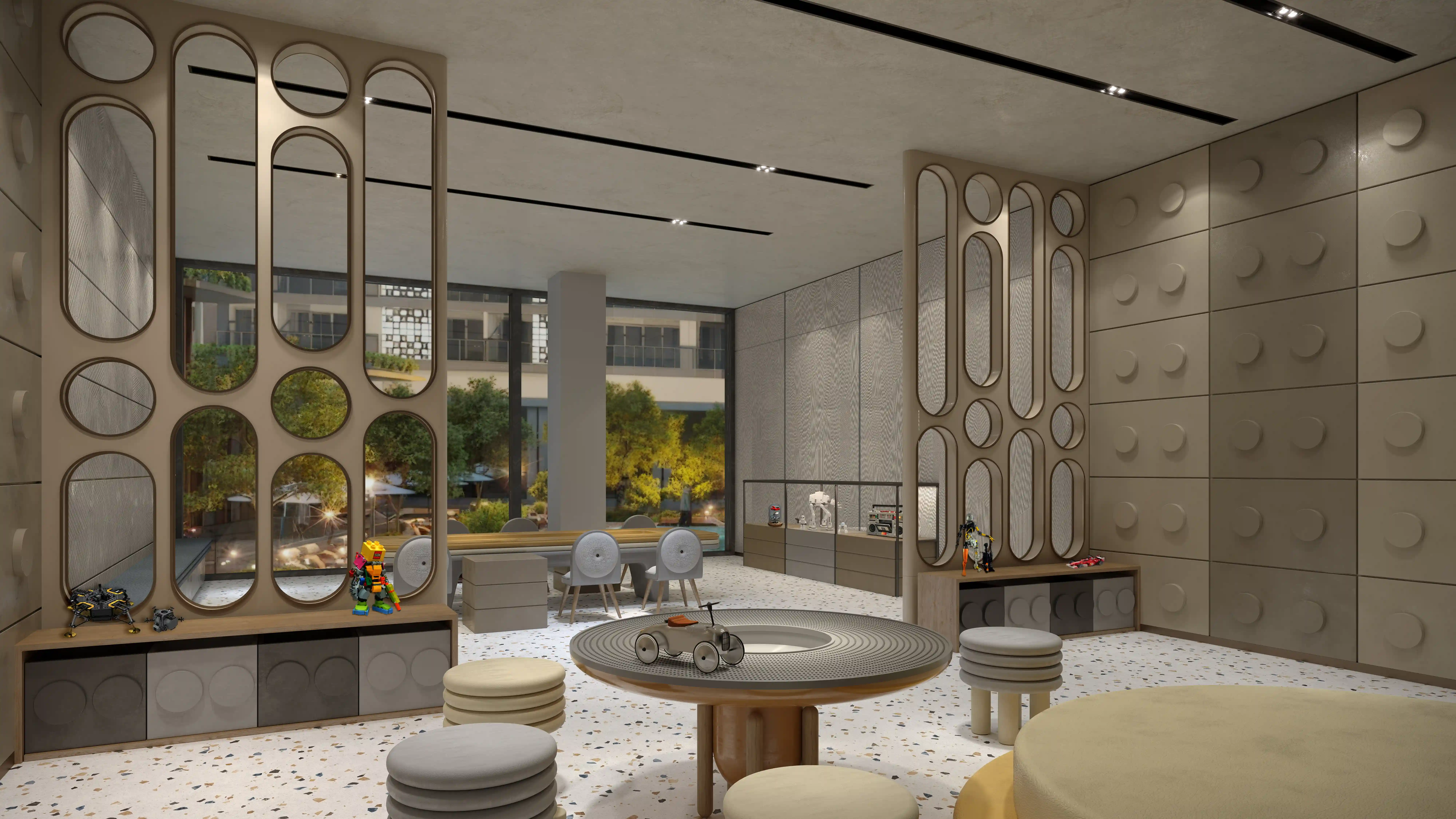 Luxury apartment building facade